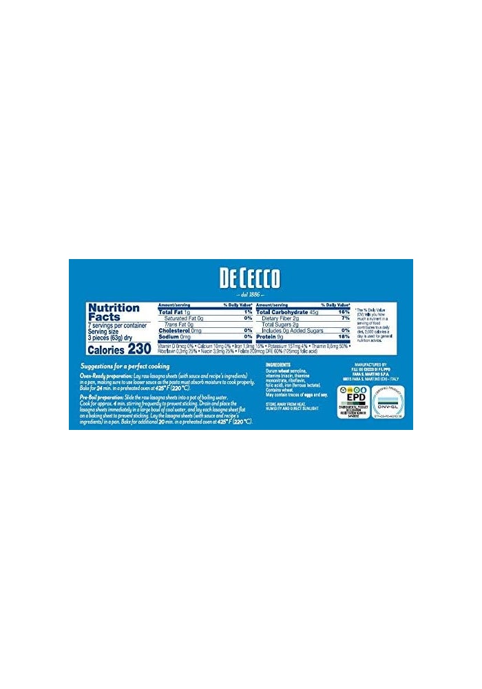 De Cecco Pasta, Lasagne, 16 Oz - Image 2